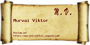 Murvai Viktor névjegykártya